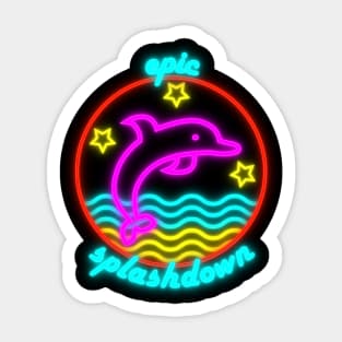 Back Dolphin: Epic Splashdown Neon Sticker